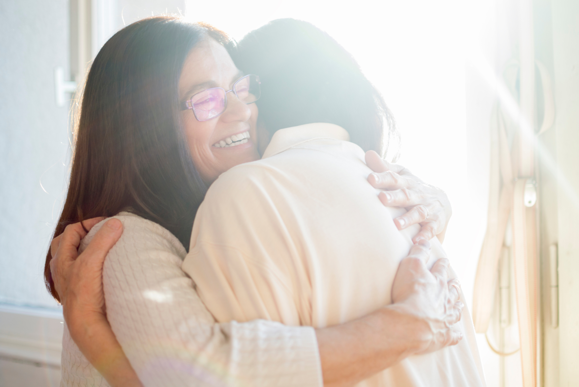 two women hugging